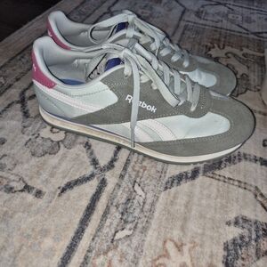 Reebok Heritage Sneakers in Gray, Pink, and White